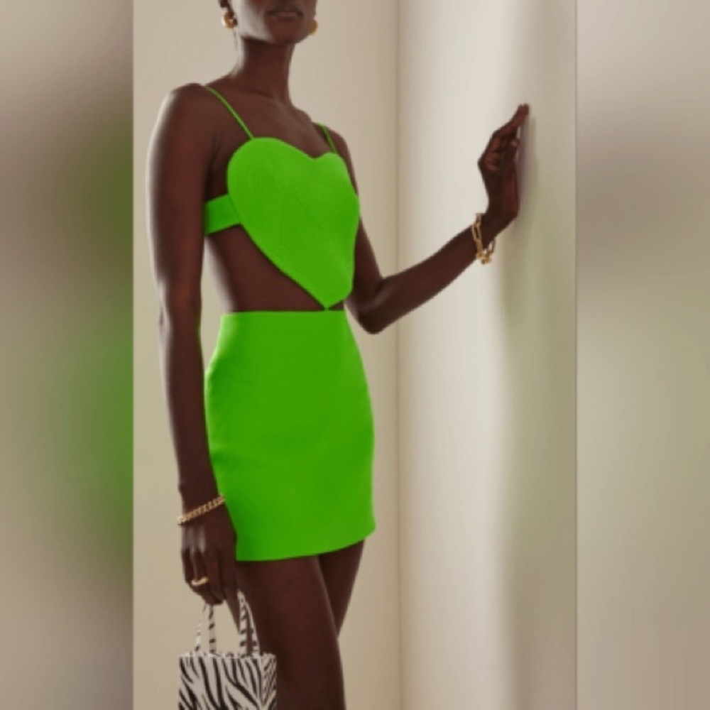 MACH & MACH Green Knit Mini Dress